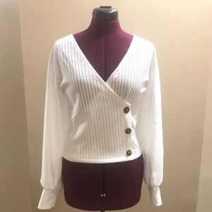 Casual long sleeve wrap shirt